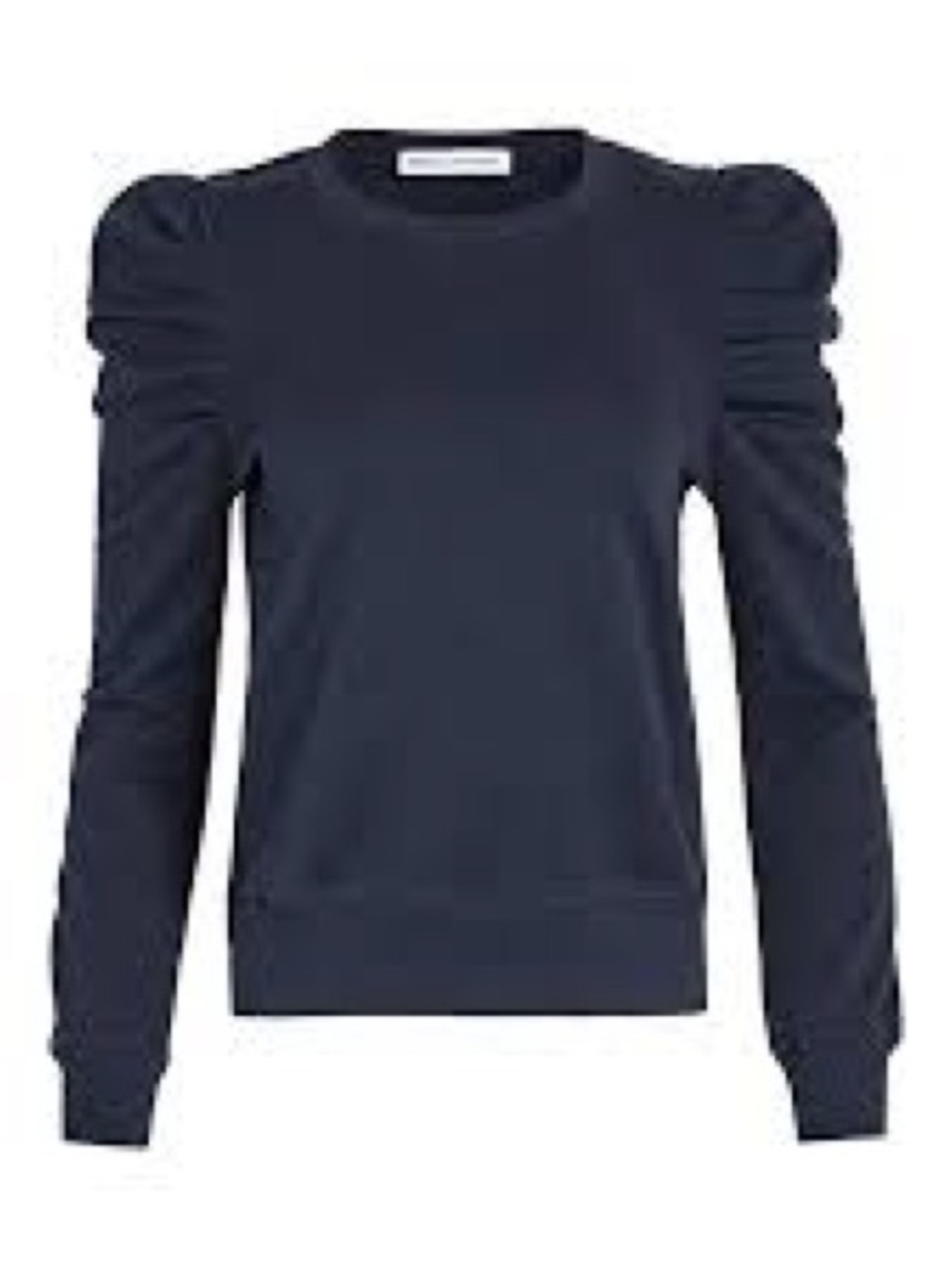 Rebecca Minkoff Navy Puff-Sleeve Crew Sweatshirt